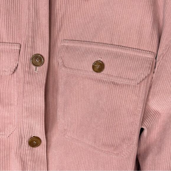 Avec Les Filles Pink Corduroy Trucker Style Cropped Jacket - Picture 3 of 12